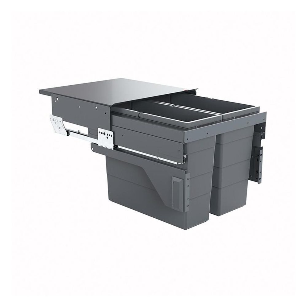Poubelle de cuisine tri sélectif 2 bacs encastrable 38l (21+17) hailo cargo – HAILO